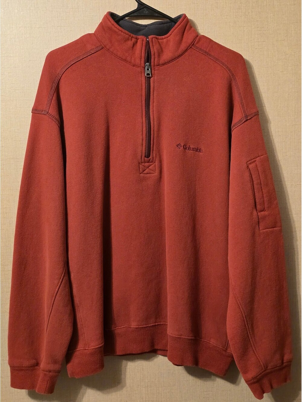 Vintage Style Columbia Burnt Orange 1/4 Zip Fleece Sweatshirt Men's L Gorpcore
